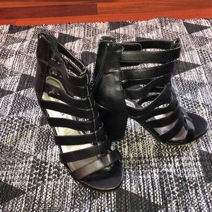 Black gladiator sexy heels
